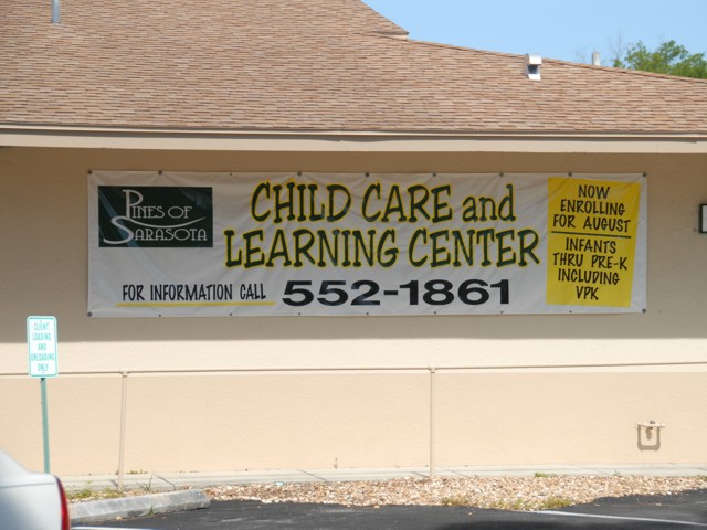 Banner for Pines of Sarasota Child Care and Learning Center. CLICK HERE to return to main portfolio page.