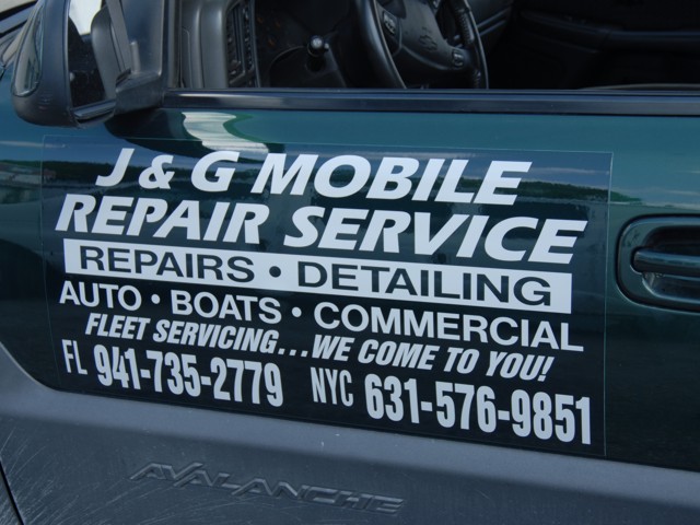 Vehicle Magnets for J&G Mobile Repair Service. CLICK HERE to return to main portfolio page.