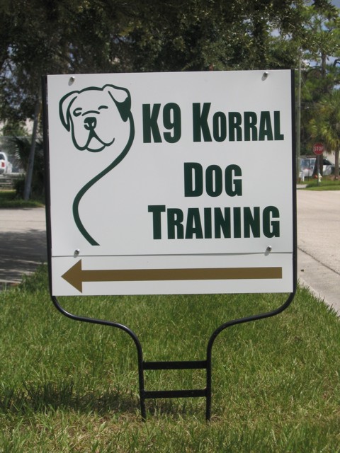 Directional Yard Sign for K9 Korral Dog Training. CLICK HERE to return to main portfolio page.