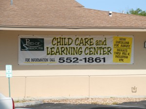 Banner for Pines of Sarasota Child Care and Learning Center. To see more banners like this, CLICK HERE to view the banner section of our Portfolio page.