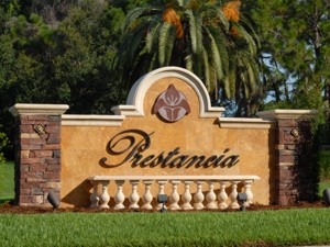 Monument sign for Prestancia. To see more monument signs like this, CLICK HERE to view the monument sign section of our Portfolio page.