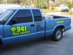 Vehicle lettering & graphics for 941 Tree Service. CLICK HERE to see this photo full size.