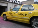 Vehicle lettering for Yellow Cab of Sarasota. CLICK HERE to see this photo full size.