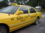 Vehicle lettering for Yellow Cab of Sarasota. CLICK HERE to see this photo full size.